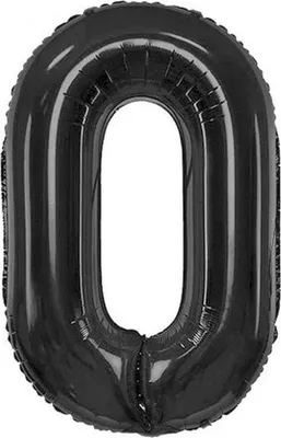 Zdjęcie produktu dla Balon foliowy, cyfra 0, czarne matowe, 85 cm