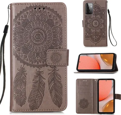 Produktbild von König Design Hülle kompatibel mit Samsung Galaxy A72 5G Kunstleder Handyhülle - Handy Case Grau