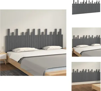 Produktbild von vidaXL Wand-Kopfteil Grau 204x3x80 cm Massivholz Kiefer -  Kopf- & Fußenden