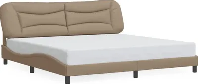 Obrázok produktu pre vidaXL Rám postele bez matraca "Hvar" cappuccino-hnedý 200x200 cm Imitácia kože