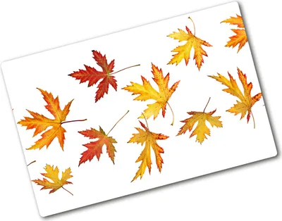 Produktbild von Tulup Glas Herdabdeckplatte - 80x52 cm - Glaskeramikkochfeld-Abdeckung Spritzschutz Glasabdeckplatte - Einteilig - Blumen & Pflanzen - Herbstlaub - Gelb