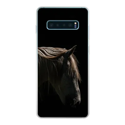 Produktbild von MuchoWow® Handyhülle Schutzhülle Hülle für Samsung Galaxy S10 Plus Pferd - Tiere - Weiß Silikon Softcase Handy Hülle - Schutzhülle
