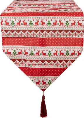 Produktbild von Clayre & Eef Tischläufer Weihnachten 33x180 cm Rot Polyester