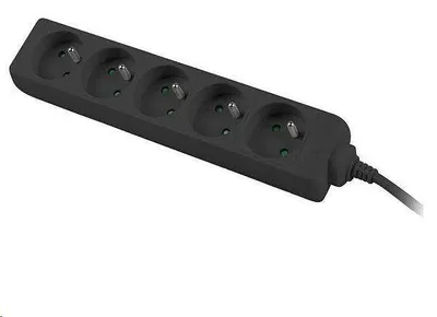 Produktbild von PremiumCord Verlängerungskabel 230V 3m 5 Steckdosen, schwarz