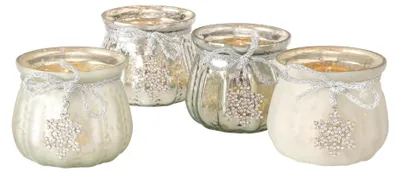 Produktbild von Boltze Home Teelichthalter aus Glas mit Glitzeranhänger