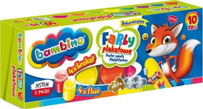 Zdjęcie produktu dla farby plakatowe 10kol. mix 1956 BAMBINO