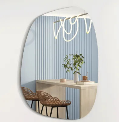 Produktbild von Albatros Designerspiegel Asymmetrisch 75 x 55 cm Wandspiegel oder Türspiegel, Moderne organische Form  Spiegel Oval und Groß Asymmetrischer Spiegel unförmig und Rahmenlos