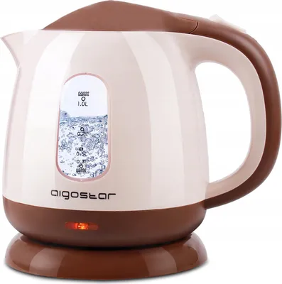 Produktbild von Aigostar 30HIP Schnurloser Wasserkocher, Kunststoffgehäuse, 1 l FÃ1/4llmenge, 1100 Watt, 360° Sockel, Trockengehschutz, Kalkfilter, Abschaltautomatik