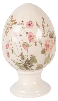 Obrázok produktu pre Clayre & Eef Dekoratívne vajce Ø 15x24 cm Béžová keramika
