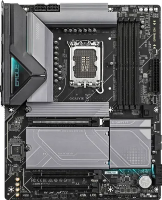 Produktbild von GIGABYTE Z890 EAGLE WIFI7 Mainboard - Unterstützt Intel Core Ultra (Serie 2) CPUs, 14+1+2 Phasen VRM, bis zu 8800MHz DDR5 (OC), 1xPCIe 5.0 + 3xPCIe 4.0, Wi-Fi 7, 2.5GbE LAN, USB 4, Intel, LGA 1851 (Socket V1), Intel Core Ultra (Series 2), LGA 1851, 256 GB, DDR5-SDRAM