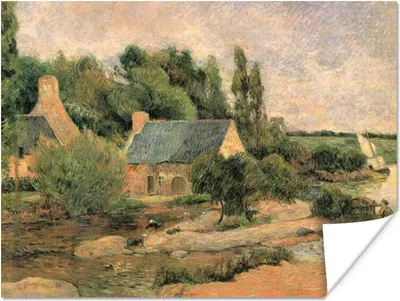 Produktbild von MuchoWow® Poster Die Wäscherinnen von Pont-Aven - Gemälde von Paul Gauguin 160x120 cm - Foto Plakat