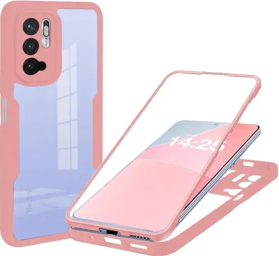 Produktbild von 360 Grad Handyhülle für Xiaomi Redmi Note 10 5G Full Cover Rundum Schutz Farbe: Rose