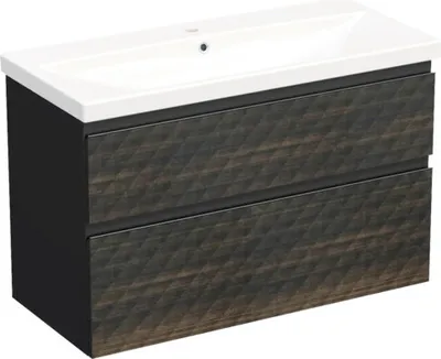 Obrázek produktu pro Koupelnová skříňka s umyvadlem Jungborn TRENTA 100 cm hnědá