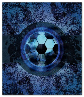Produktbild von Wallario Herdabdeckplatte aus Glas, Größe 52 x 60 cm 1-teilig, Motiv Fußball Design - Abstraktes Muster in blau