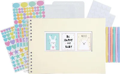 Produktbild von Exacompta Scrapbooking-Set Fotoalbum 50S weiß 32x22 cm Pastellgelb - 16807E