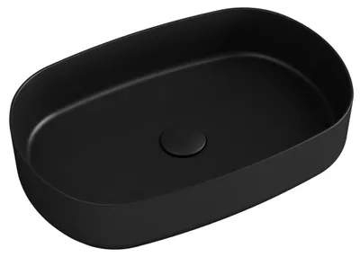 Produktbild von Isvea INFINITY OVAL Aufsatzwaschbecken 55x36cm, schwarz matt