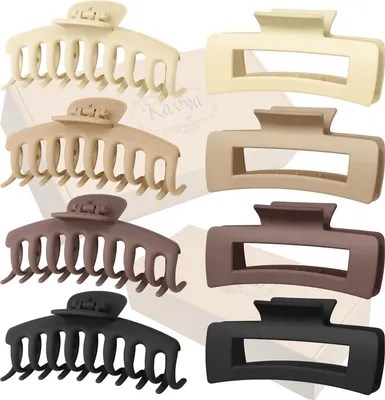 Produktbild von 8 Stück Große Haarklammer Damen Dickes Haar Rutschfest Haarspange Haarstyling 10.5cm
