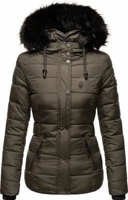 Produktbild von Navahoo Damen Winterjacke Steppjacke Kurz Parka Jacke Warm Gefüttert Kapuze Zuckerbiene Anthrazit Gr. 34 - XS