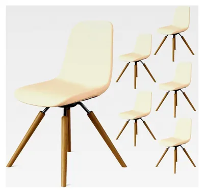 Produktbild von Stuhlhussen 6er Set Stretch für Esszimmerstühle, Abnehmbare Waschbare Stuhlhussen zum Schutz und zur Dekoration für Zuhause, Küche, Hotel, Restaurant, Bankett, Hochzeit, Party (Beige)