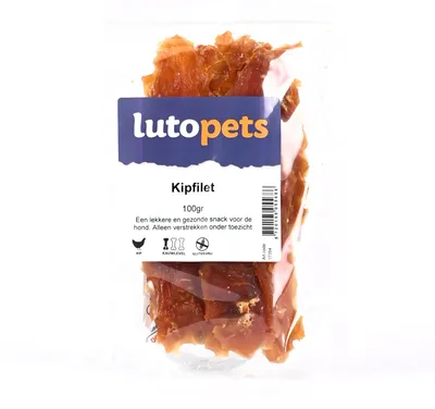 Produktbild von Lutopets Hähnchenfilet – 400 g – Getrocknete Hundesnacks mit Huhn