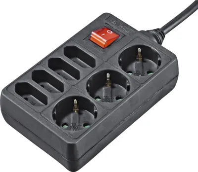 Produktbild von Hama Steckdosenleiste 7-fach, Schalter, 1,4m, 3x Schuko-, 4x-Eurostecker