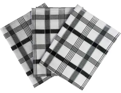 Zdjęcie produktu dla Ściereczka Extra chłonna 50x70 cm w kratkę czarna 3 szt.