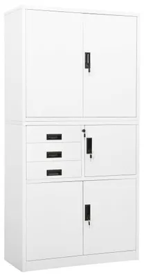 Produktbild von Büroschrank, Archivschrank - Weiß - 90 x 40 x 180 cm - Stahl