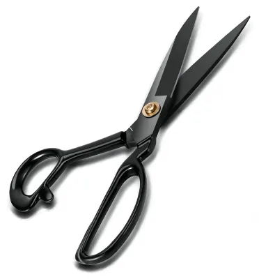 Stoffschere 25,5 cm – rechtshändig, schwarz, Kohlenstoffstahl