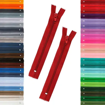 2 Reißverschüsse 5mm spiral rot