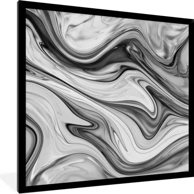 Produktbild von MuchoWow® Gerahmtes Poster Marmor - Muster - Grau - Marmoroptik - Schwarz 40x40 cm - Poster mit Schwarzem Bilderrahmen Wandposter Rahmen Foto Bilder - Mit Rahmen - Wanddekoration Schlafzimmer