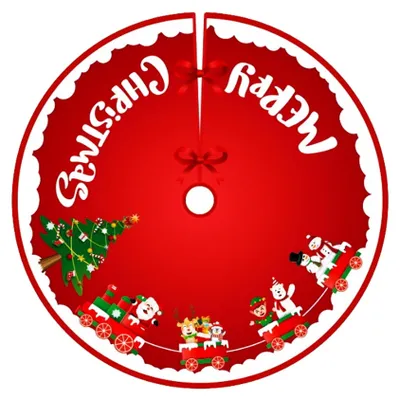 Weihnachtsbaumrock 90 cm, rot, rund, für mittelgroße Bäume