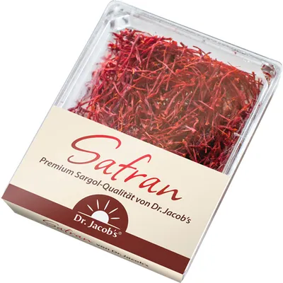 Produktbild von Dr. Jacob's Safran Ayurveda-Gewürz in Sargol-Qualität, 1 g Tee