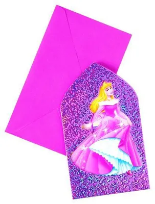 Produktbild von Disney Princess 6 glitzer Einladungskarten