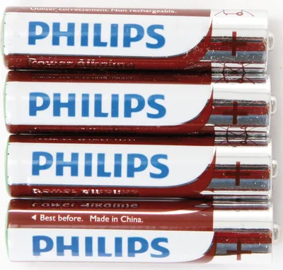 Produktbild von Philips Power Alkaline Akku LR03P4B/10, Einwegbatterie, Alkali, 1,5 V, 4 Stück(e), 42 mm, 10 mm