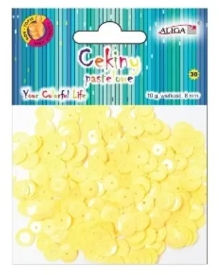 Zdjęcie produktu dla Aliga, Cekiny pastelowe, jasne żółte, 10 g