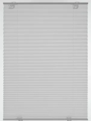 Produktbild von Gardinia Home Decor Plissée Solo Grau 40 x 130 cm, Manuell, Fest, Plissee-Rollo, Grau, Einfarbig, Aluminium, Polyester