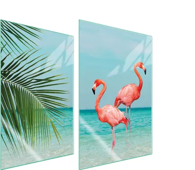 Produktbild von Glasschutzplatte Für Küche 2X35X52 Flamingo