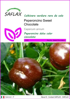 Immagine prodotto di SAFLAX - Peperoncino Sweet Chocolate - 10 semi - Capsicum