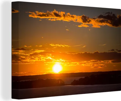 Obrázek produktu pro OneMillionCanvasses® Malba na plátně Nástěnná malba na plátně - Západ slunce s mraky - 150x100cm