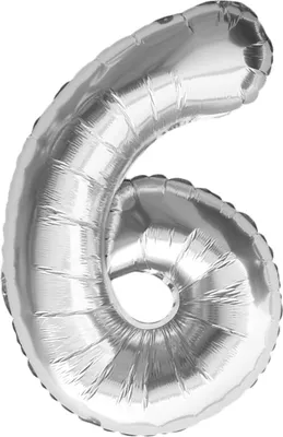 Produktbild von Oblique Unique Folien Luftballon mit Zahl 6 Geburtstag Jubiläum Party Deko Ballon - silber