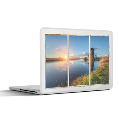 Produktbild von MuchoWow® Laptop Aufkleber Sticker Cover Aussicht - Wasser - Mühle 36.5x27.5 cm - Laptop-Sticker