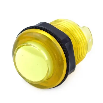 Zdjęcie produktu dla Przycisk zręcznościowy BerryBase, 30 mm, podświetlany (LED 5V DC), przezroczysty - Kolor: żółty
