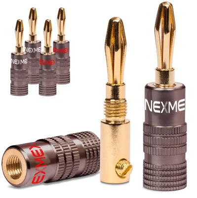 Produktbild von Bananenstecker 4mm vergoldet 6x Stecker NEXMEX Steckverbinder Lautsprecherkabel