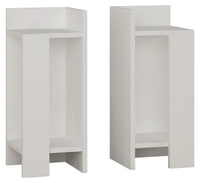 Image de Ensemble de deux tables de chevet en bois "Elos" – 25 x 27 x 60 cm – Blanc