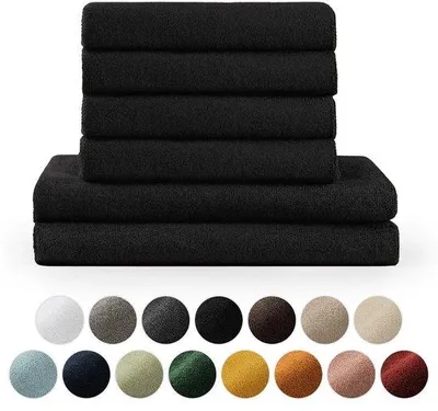 Immagine prodotto di Uniqoos® Set di 4 asciugamani in 100% cotone: 2 asciugamani da 70x140 cm e 4 asciugamani da 50x100 cm, altamente assorbenti, delicati sulla pelle, certificati Oeko-Tex