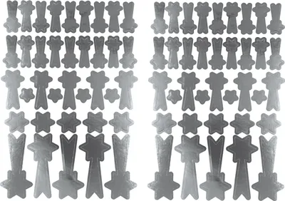 Produktbild von Oblique Unique 74 Sternschnuppen Sticker glänzend Stern Schnuppen Aufkleber für Weihnachten zum Basteln Scrapbooking - silber