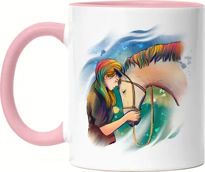 Produktbild von Pferd Tasse Rosa Hengst Frau Liebe Pferdekopf Reiten Hobbie Tier Pferdeflüsterer Ausritt Pferdeliebhaber Reiterin