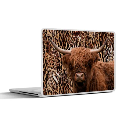 Produktbild von MuchoWow® Laptop Aufkleber Sticker Cover Panther Druck - Schottischer Highlander - Tiere 25x18 cm - Laptop-Deko
