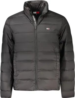 A studio shot of a gray puffer jacket.