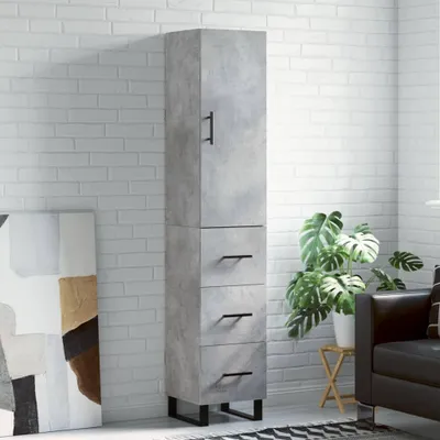 Obrázek produktu pro vidaXL Highboard concrete grey 34,5x34x180 cm odvozený dřevěný výrobek